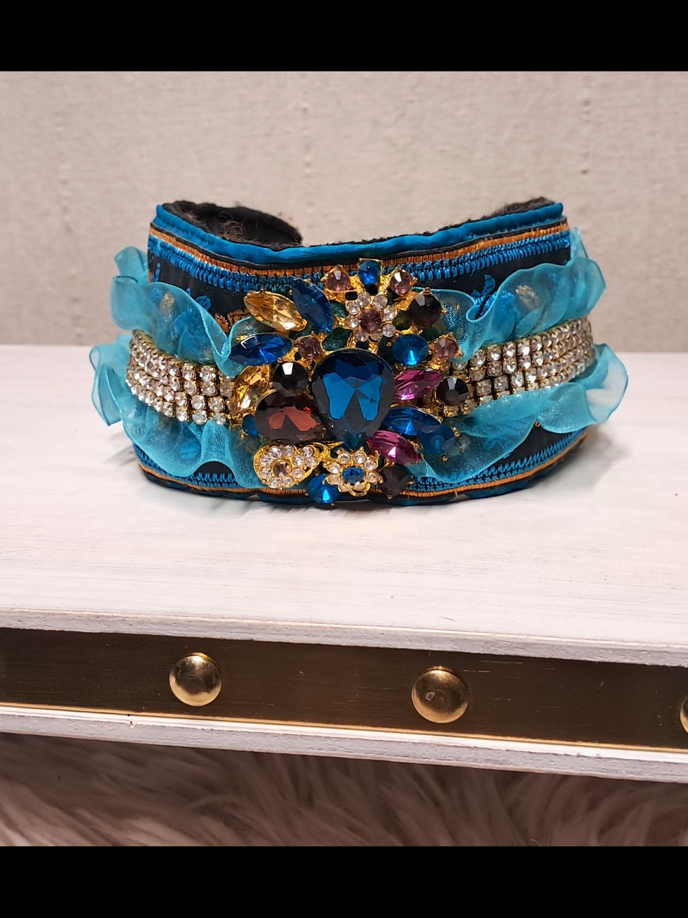 Embellished Rhinestone Dog Statement Collar - Picture 2 of 8